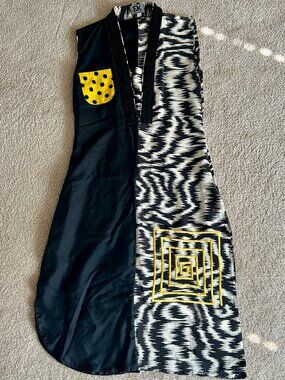 ERUM KHAN Luxury Pret Split-Panel Tunic Dress - Geometric & Ikat Print